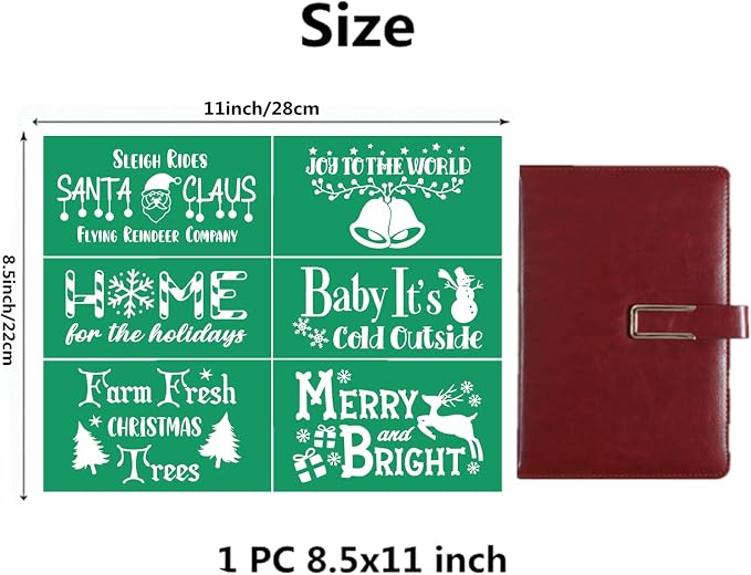 JAJADO Christmas Tree Stencil Deer Silk Screen Stencils Reusable Self Adhesive - Image 2