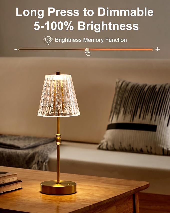 SAIWEYA Cordless Table Lamp, 5000mAh Rechargeable Battery Operated Portable Lamp - Image 2