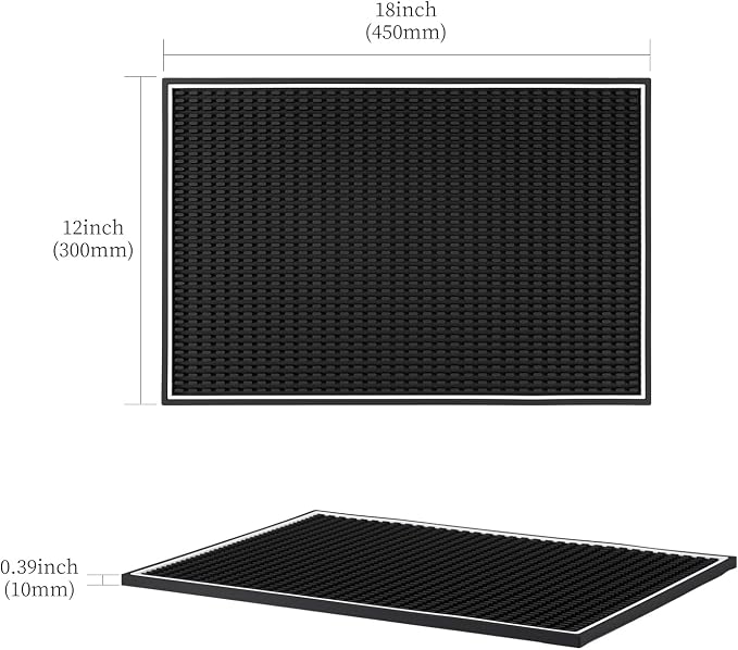 Bar Mats 18"x12" 2 Pack Black, Countertop Coffee Mat - Image 4