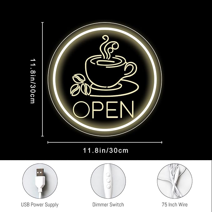 Coffee Open Neon Sign Business Open Lights - Image 2