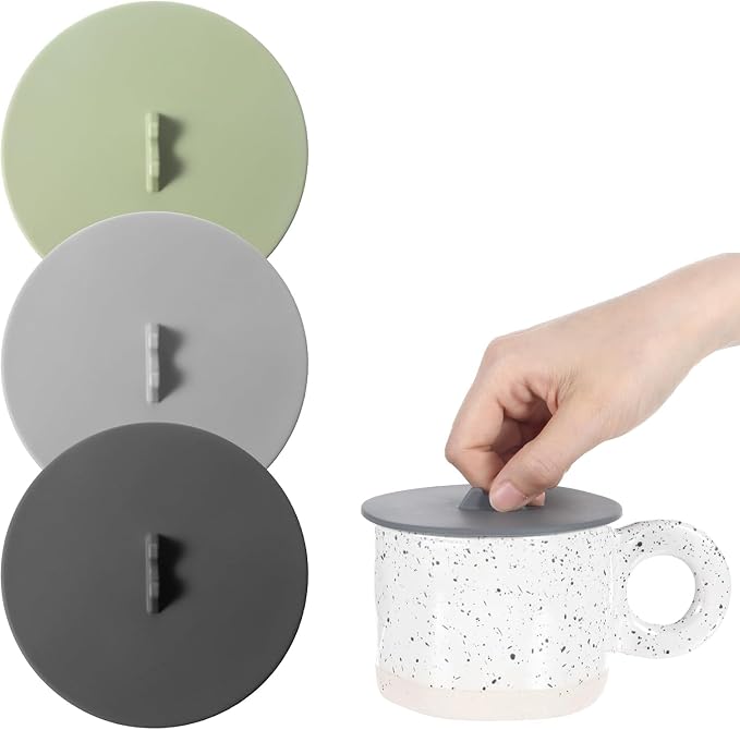 3 Pcs Silicone Cup Covers Coffee Mug Cover Silicone Lids by Unknown