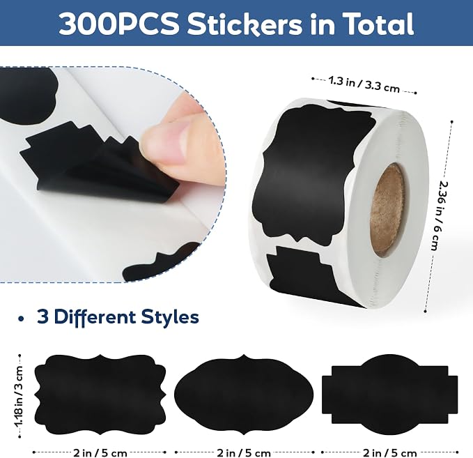 300PCS Chalkboard Labels 2x1.2 Inch - Image 2