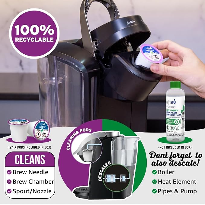 Keurig Compatible Cleaning Pods. 24 Rinse Pods Cleaner Kit. Eco Friendly - Image 6