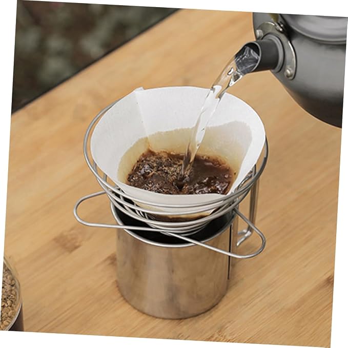 SUPVOX 2pcs House Hold Filter Cup Stainless Steel Drip Stand Camping Funnel - Image 4