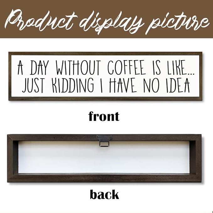 Funny Coffee Decor Sign, Decorative Wooden Signs and Plaques, Country Farmhouse - Image 3