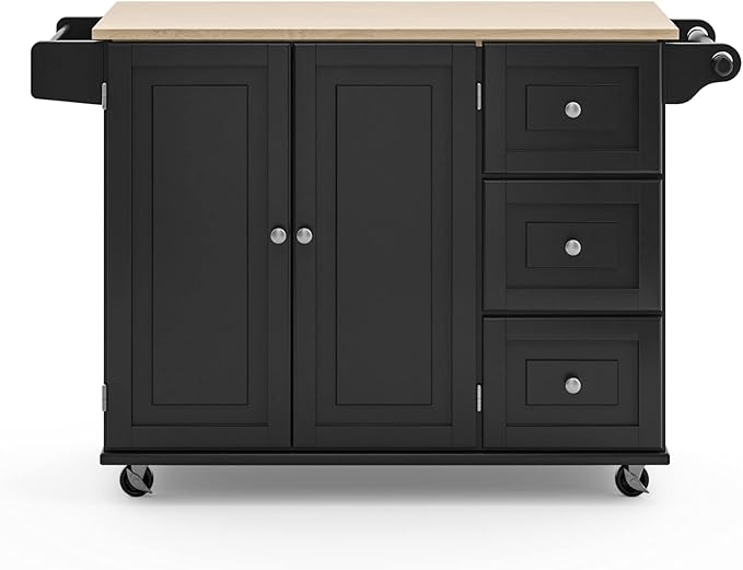 Homestyles Dolly Madison Black Mobile Kitchen Island Cart - Image 11