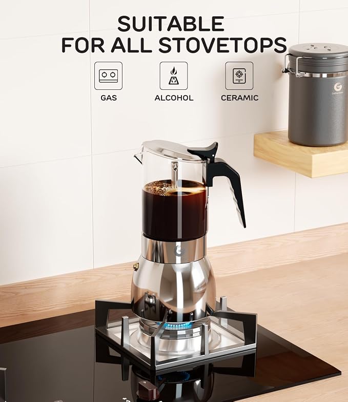 Coffee Gator 9 Cup Moka Pot, 15oz Stovetop Espresso Maker - Image 6