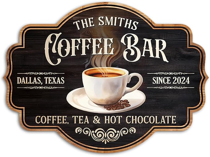 THUYPT Personalized Coffee Sign, Coffee Wooden Sign Plaque Wall Hanging Coffee by Thuypt