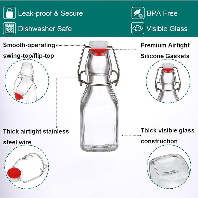 ZEBEIYU Swing Top Glass Bottles 4 oz - Image 4