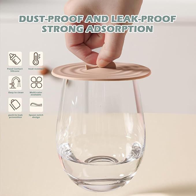 Silicone Cup Lids Silicone Cup Covers 6 Color Food Grade Anti-dust Airtight - Image 5