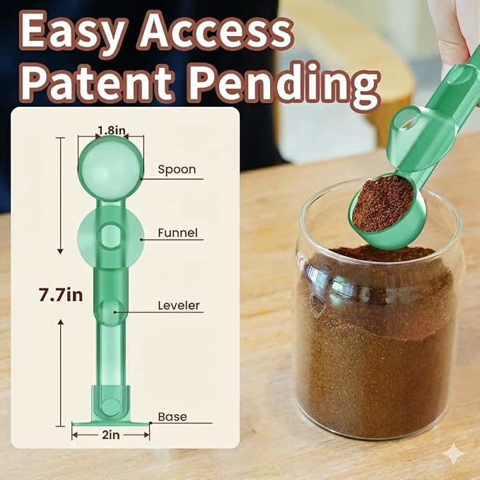 Coffee Scoop with Funnel for Ground Coffee, Protein Powder & Tea, for Reusable - Image 3