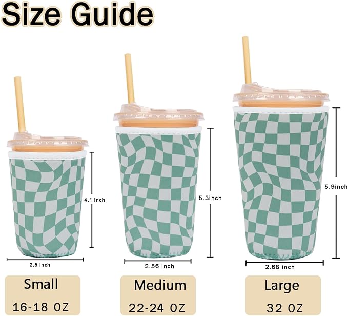 Reusable Insulated Sleeve for Iced Coffee Cup, Coffee Neoprene Sleeve for Cold - Image 5
