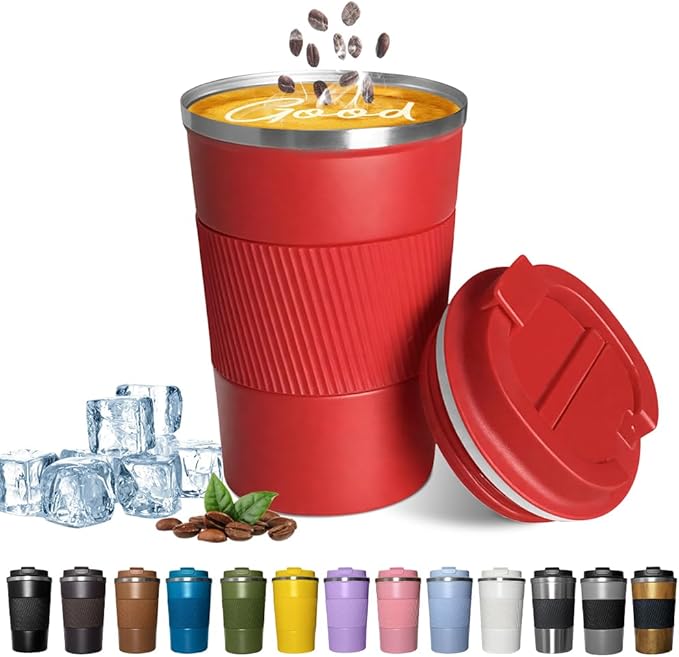 YINBAOGE Insulated Travel Coffee Mug, Spill & Leak Proof, Portable To Go by YINBAOGE