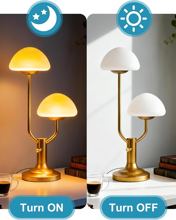 Lightdot Mushroom Table Lamp for Bedroom, Desk Bedside Small Lamps for Living - Image 6