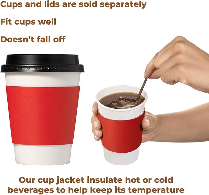 FMP Brands 100 Pack Red Coffee Sleeves - Image 5