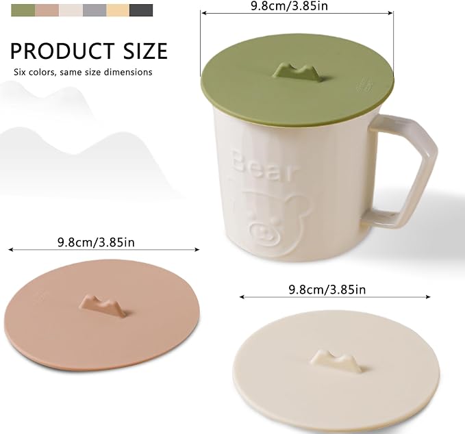 Silicone Cup Lids Silicone Cup Covers 6color Design, Food Grade Anti-dust - Image 2