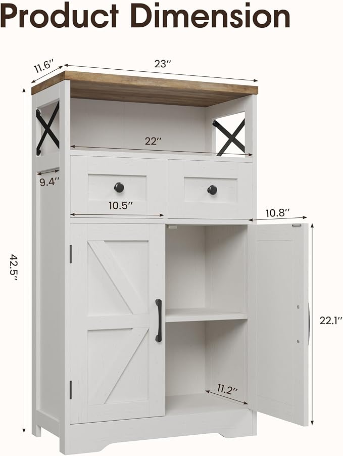 Befrases Set of 2 Farmhouse Storage Cabinet - Image 3