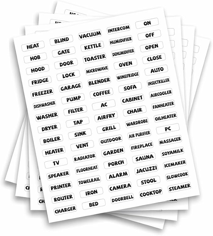 375 Pcs Home Appliance Switch Sticker Labels, 75 Designs Transparent Switch ID by GOMAKERER