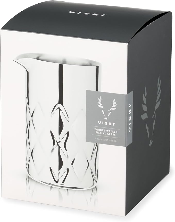 Viski Double Walled Stainless Steel Cocktail Mixing Glass, - Image 9