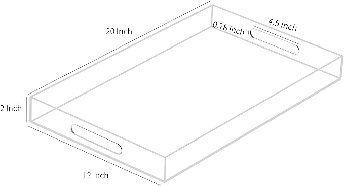 Clear Sturdy Acrylic Serving Tray - Image 2