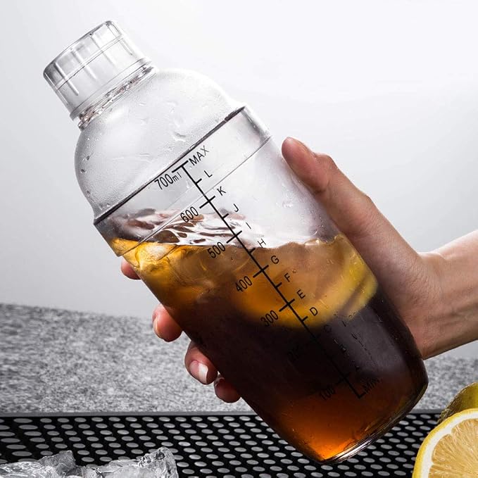 Cocktail Shaker, Plastic Clear Drink Shaker Cup Ice Tea Wine Mixer Bottle - Image 3