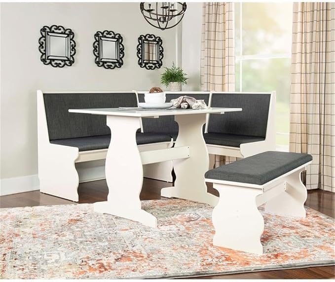 Riverbay Patio Conversation Indoor 3 Piece Kitchen Corner Nook Table Booth - Image 2