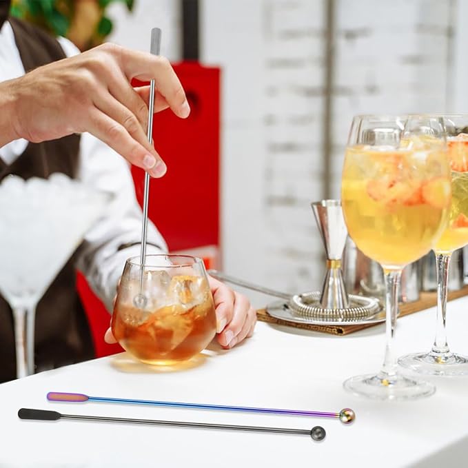Coffee Stick Stainless Steel Swizzle Stick Reusable Metal Stir Sticks Cocktail - Image 3