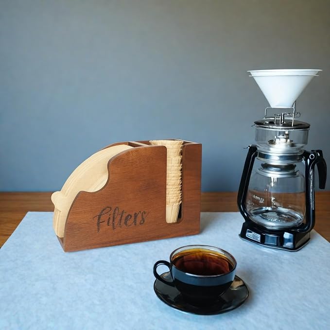 LBEMEY Acacia Wood Coffee Filter Holder - Image 7