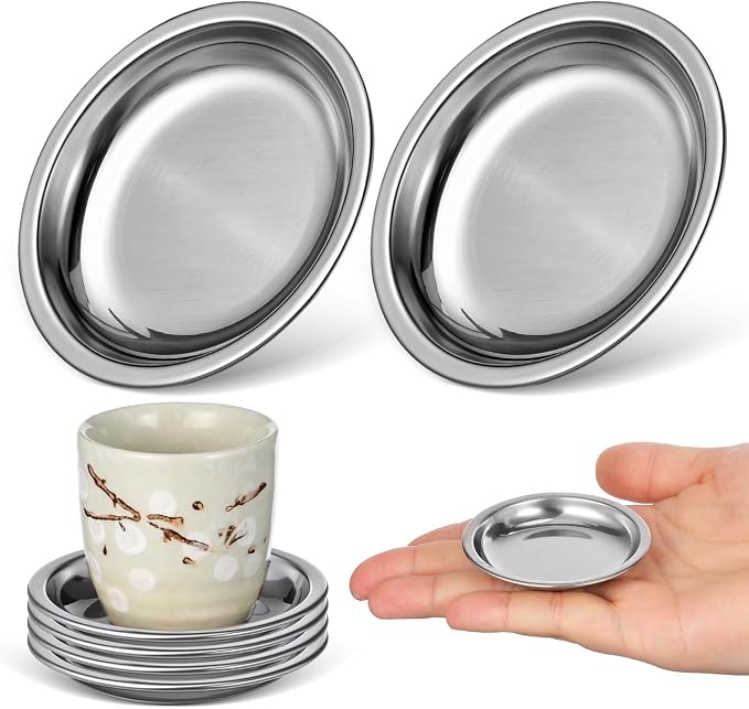 Hemobllo 6pcs Stainless Steel Tea Bag Holders 2.4" Small Drip Tray Spoon Rests by Hemobllo