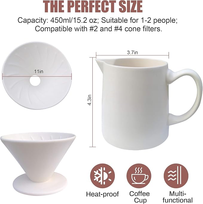 Ceramic Pour Over Coffee Maker Dripper - Image 2
