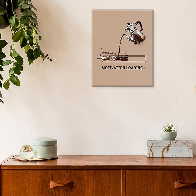 Funny Coffee Bar Wall Art Print Humor Motivation Loading Poster Painting Coffee - Image 4