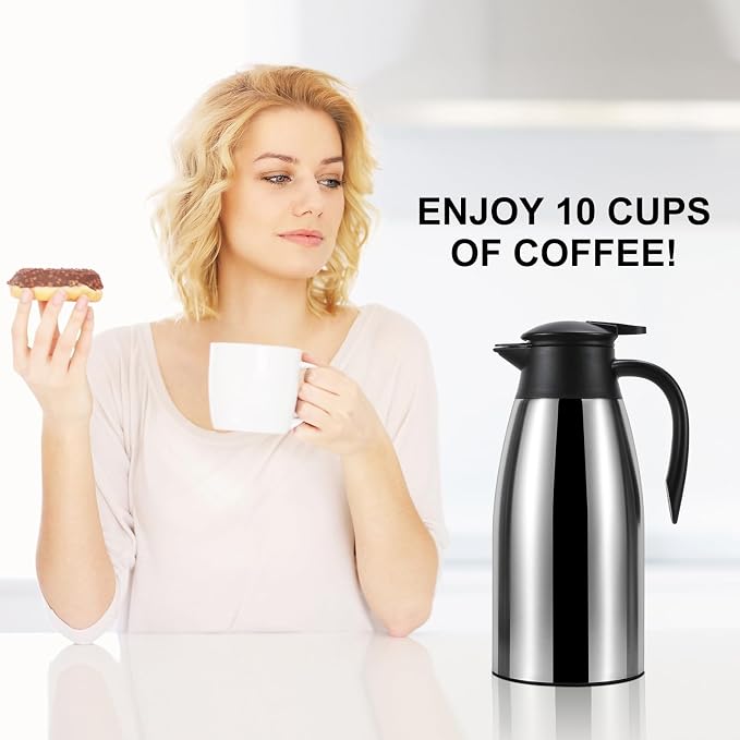 70 oz Thermal Coffee Carafe for keeping hot, Updated Carafe for hot liquid - Image 6