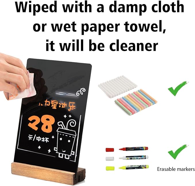3 Pack 8.7x12 in Desktop Small Chalkboard Sign - Image 5