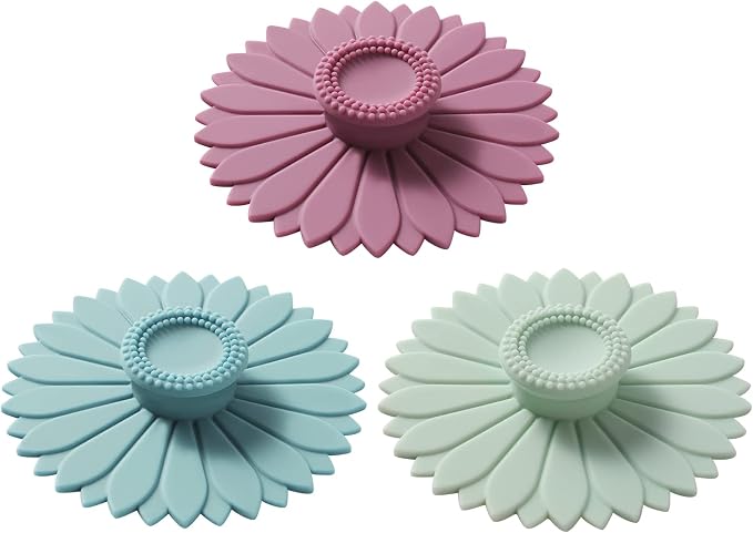 Sunflower Silicone Cup Covers ， Multicolored Silicone Lids by Keweilian
