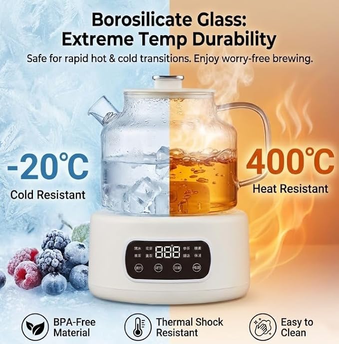 1.2L Smart Glass Electric Kettle, Health Kettle - Image 3