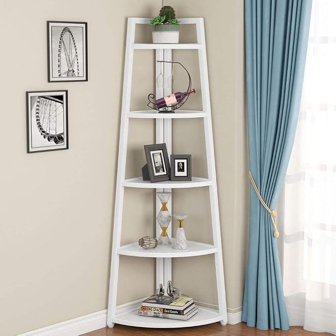 Tribesigns 70 inch Tall Corner Shelf, 5 Tier Modern Corner Bookshelf Bookcase by Unknown