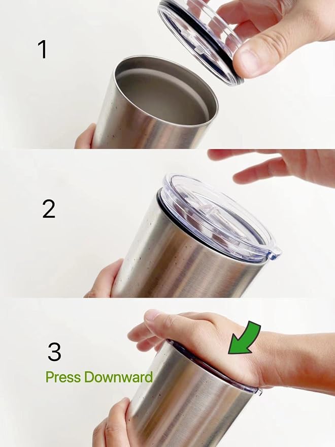 2 Replacement Lids for Stainless Steel Tumbler Travel Cup - Image 5