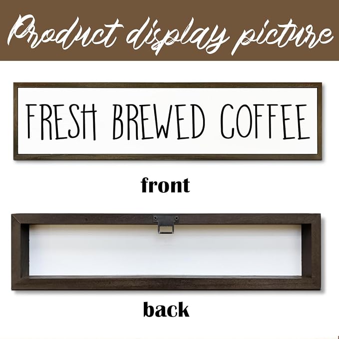 Coffee Wood Sign for Coffees Bar, Farmhouse Desk Signs, Rustic Cafe Decor - Image 3