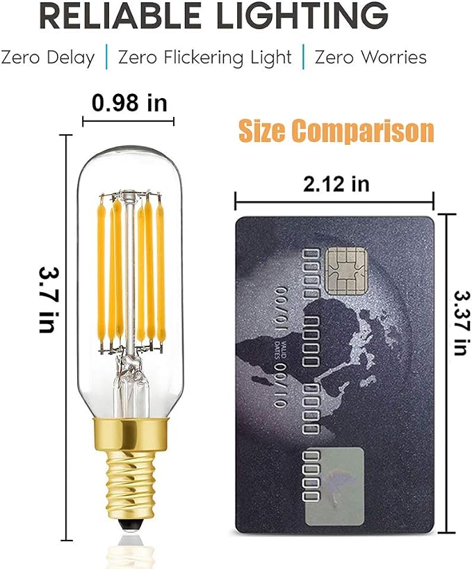 XININSUN T6 LED Bulb Dimmable 6W Equal Warm White 2700K T6 T25 E12 Candelabra - Image 2