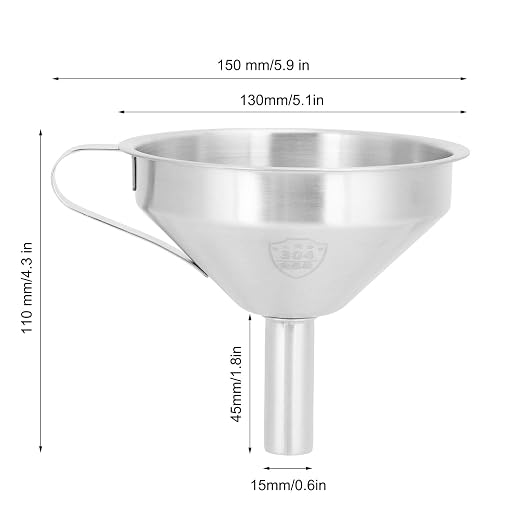 Stainless Steel Filling Funnel, Funnel Filter Cup, Separatory Oil Beer Coffee - Image 3