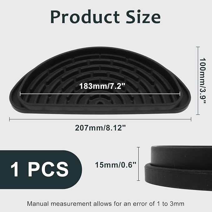 1PC Coffee Drip Tray for Drink Dispenser, Silicone Black Semi-Circular Ice and - Image 2