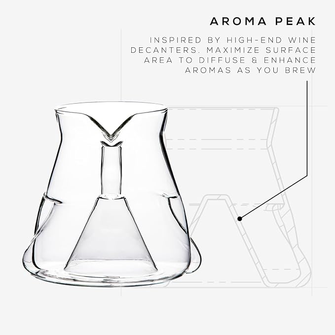AVENSI WAVE - COFFEE - CYCLONE Sensory Carafe - Glass - 1 piece - No Cork Lid - Image 2