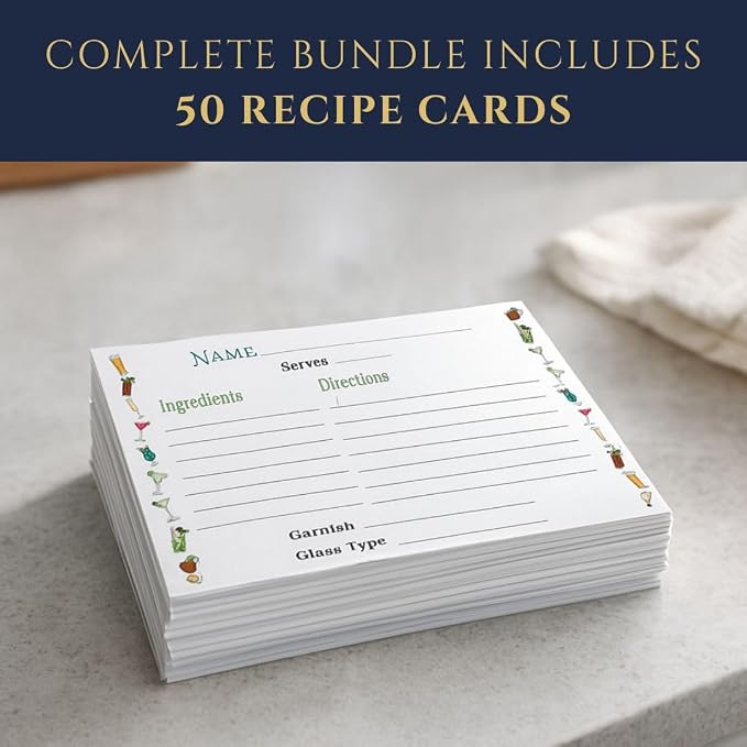 Cocktail Recipe Cards – 50 units – 4″×6″ Fill-in-the-Blank Cards - Image 4
