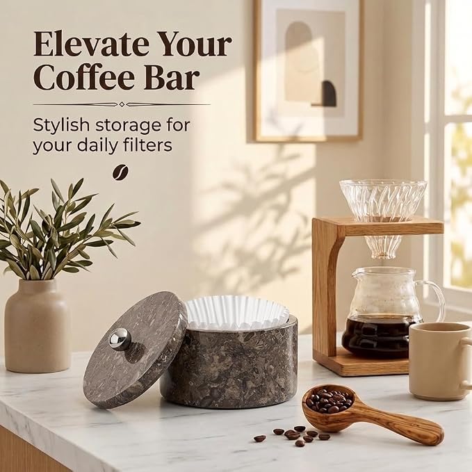 Marble Coffee Filter Holder – 6 inch Handmade Oceanic Coffee Filter Holder - Image 2