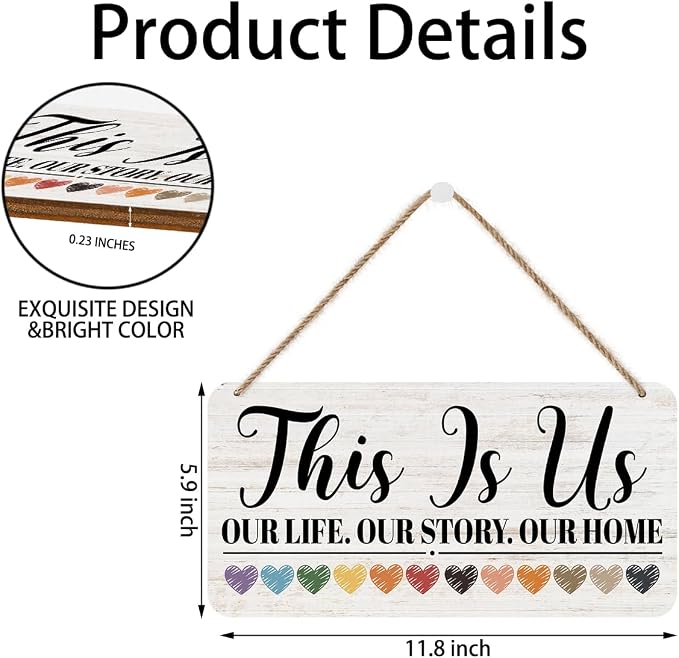 This Is Us Hanging Wooden Wall Sign Decor - Image 5