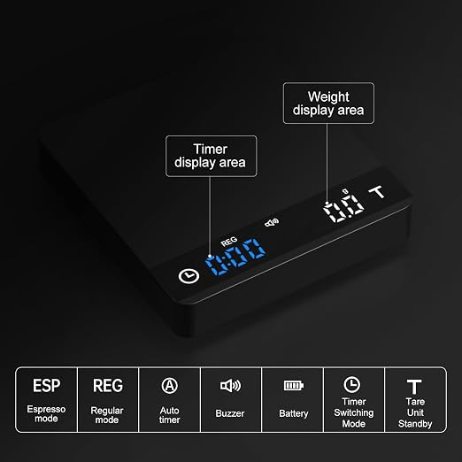 Metal Coffee Scale with Timer, Espresso Scale with Auto Timing, 3 Mode - Image 6