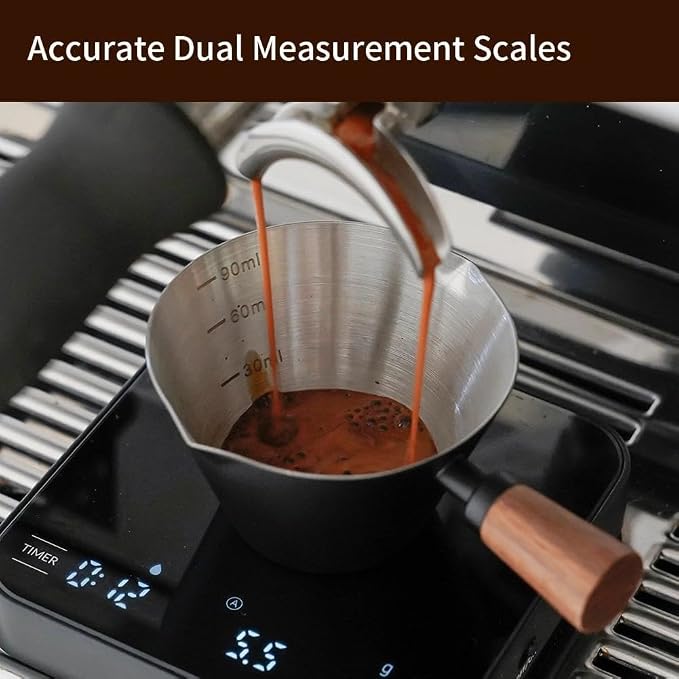 watchget Stainless Steel Espresso Cups, Double Spout & Dual Scale Measuring Cup - Image 4