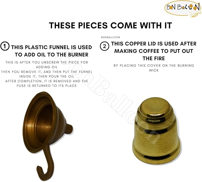 Al Bramony Brass Copper Turkish Greek Coffee Alcohol Burner Maker Table Top - Image 4