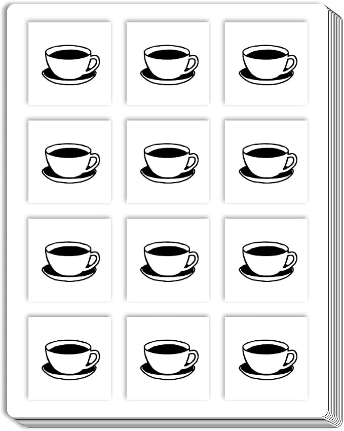 Coffee Tea Clear Planner Stickers, 0.5 inch by GUVSPTI