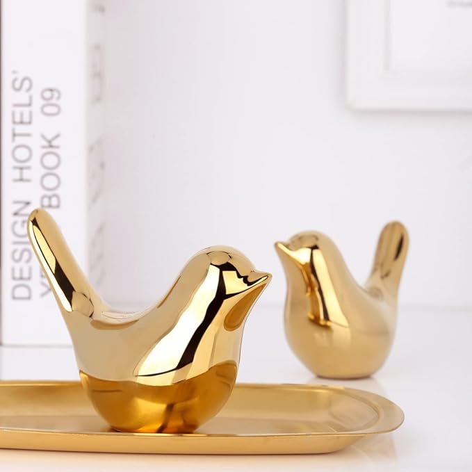 XMGZQ 2 Pcs Gold Decor Accents, Small Animal Statues, Modern Home Decorative - Image 6